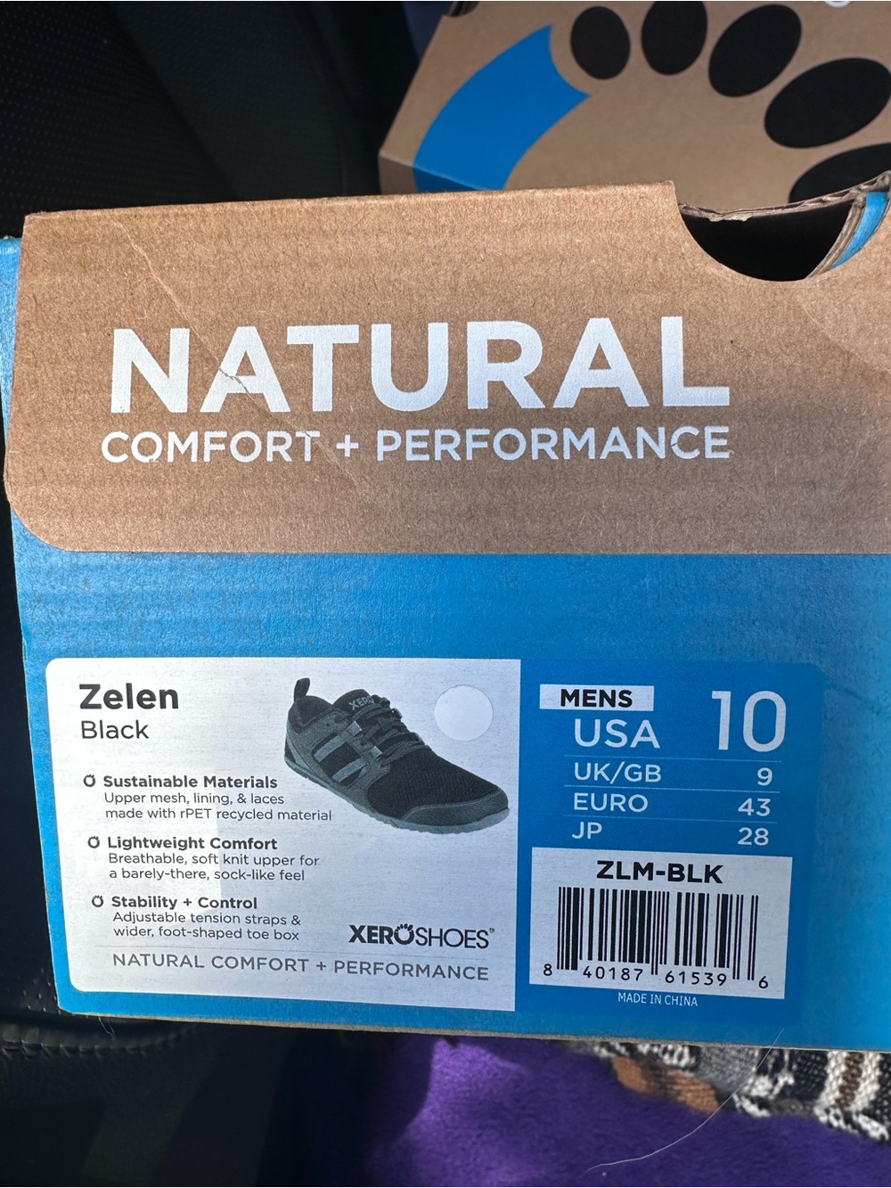 Xero Shoes Zelen Men's Black Athletic Shoes - Size 10 NIB